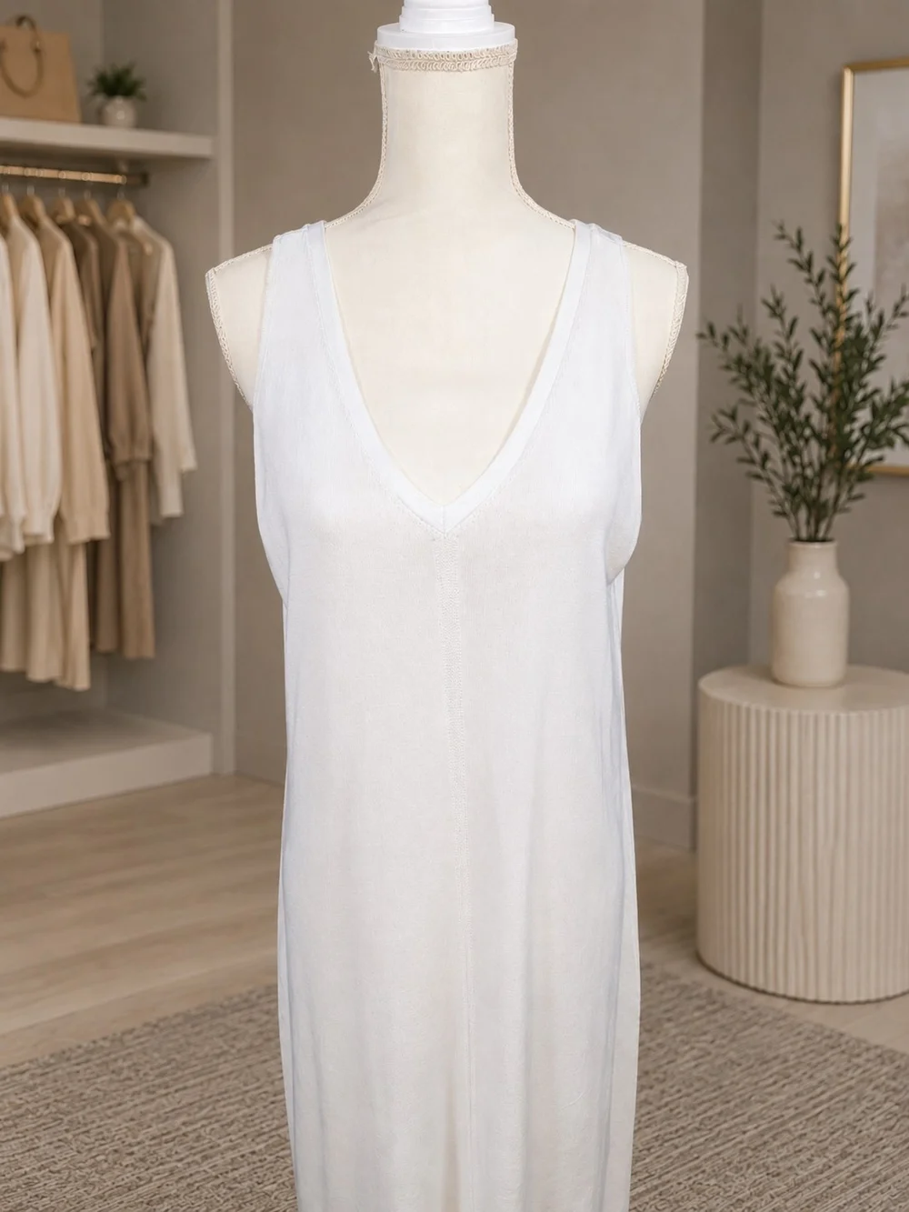 Tommy Bahama White V-Neck Sleeveless Beach Coverup Dress